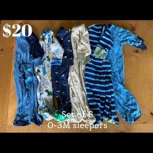 Baby boy zip up sleepers - Set of 6